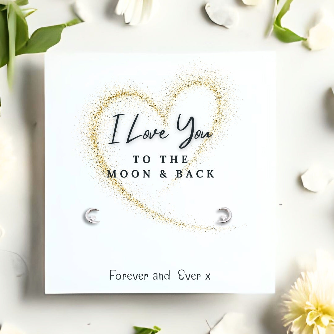 Love You To The Moon & Back Earrings & Gift Card-0