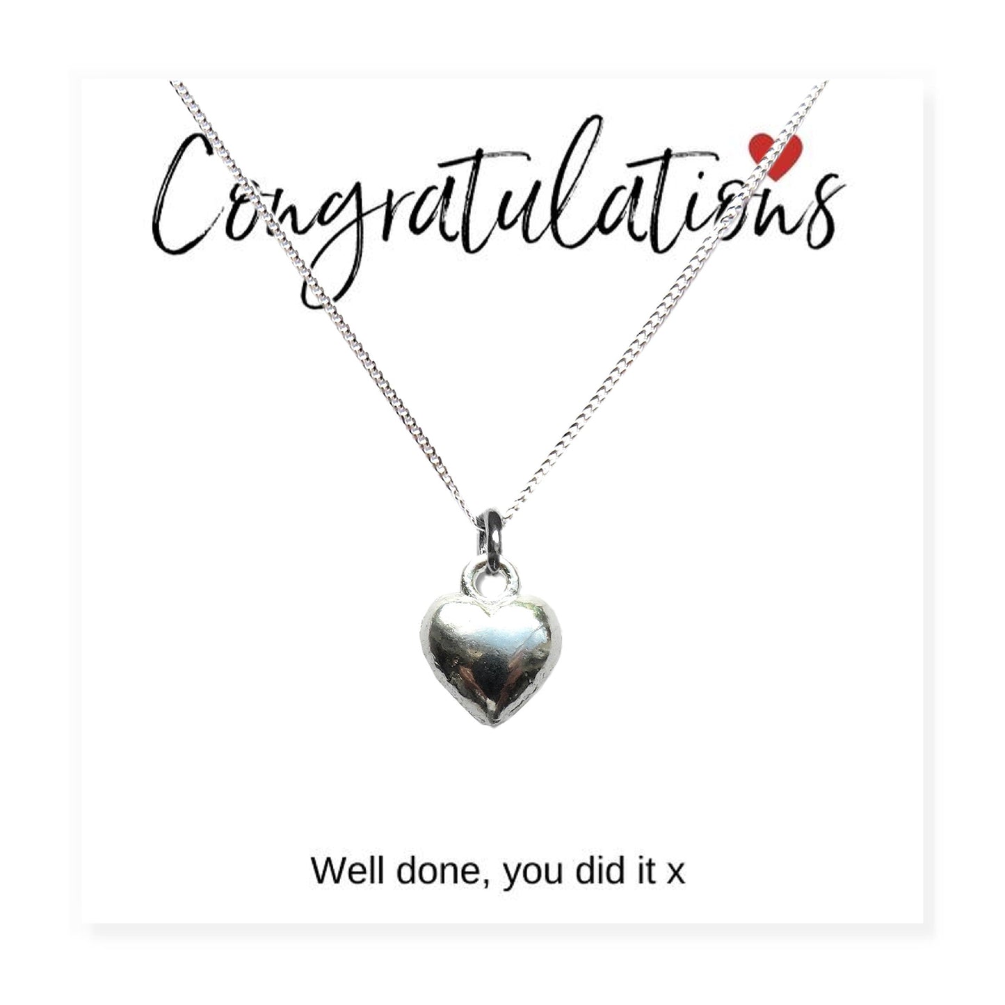 Congratulations Heart Charm Necklace & Gift Card-3