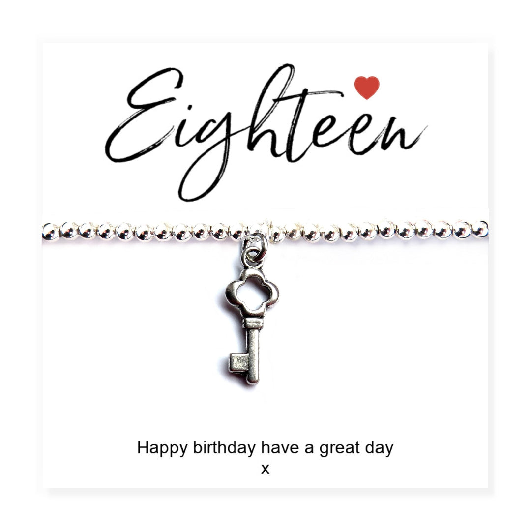 18th Birthday Stretch Beaded Bracelet & Card Gift-3