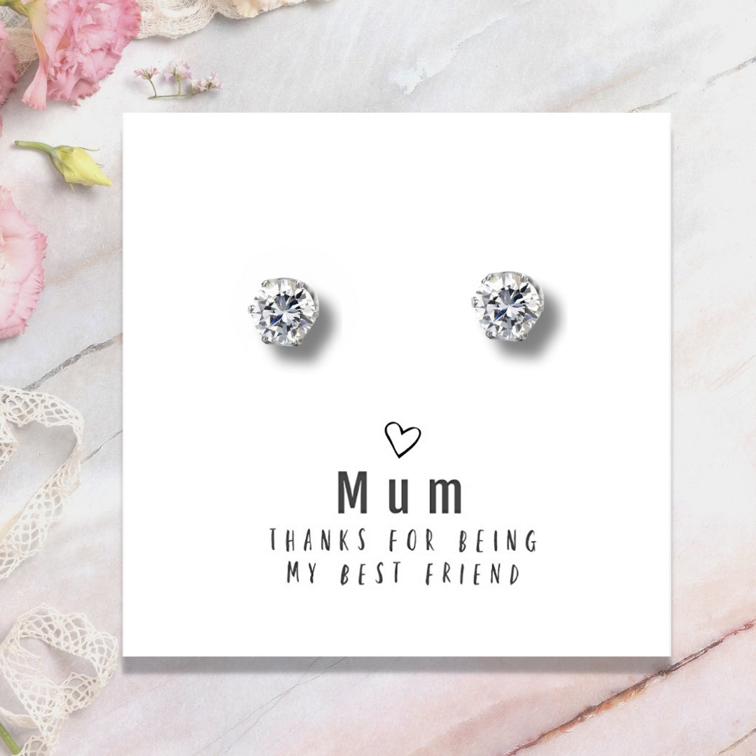 Mum Thanks For Being My Best Friend - Earrings & Gift Card-0
