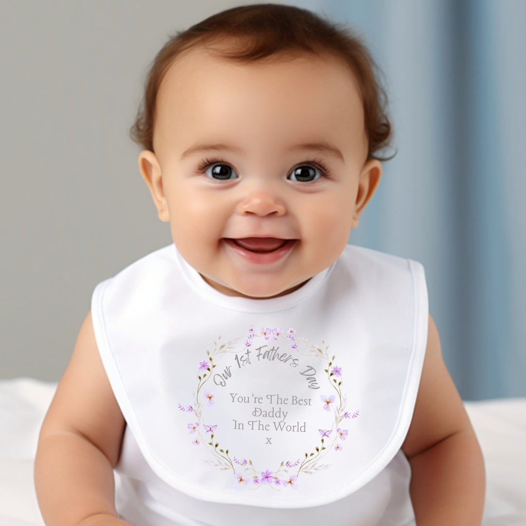 Our 1st Fathers Day Pretty Flowers Baby Outfit Baby Gifts-1