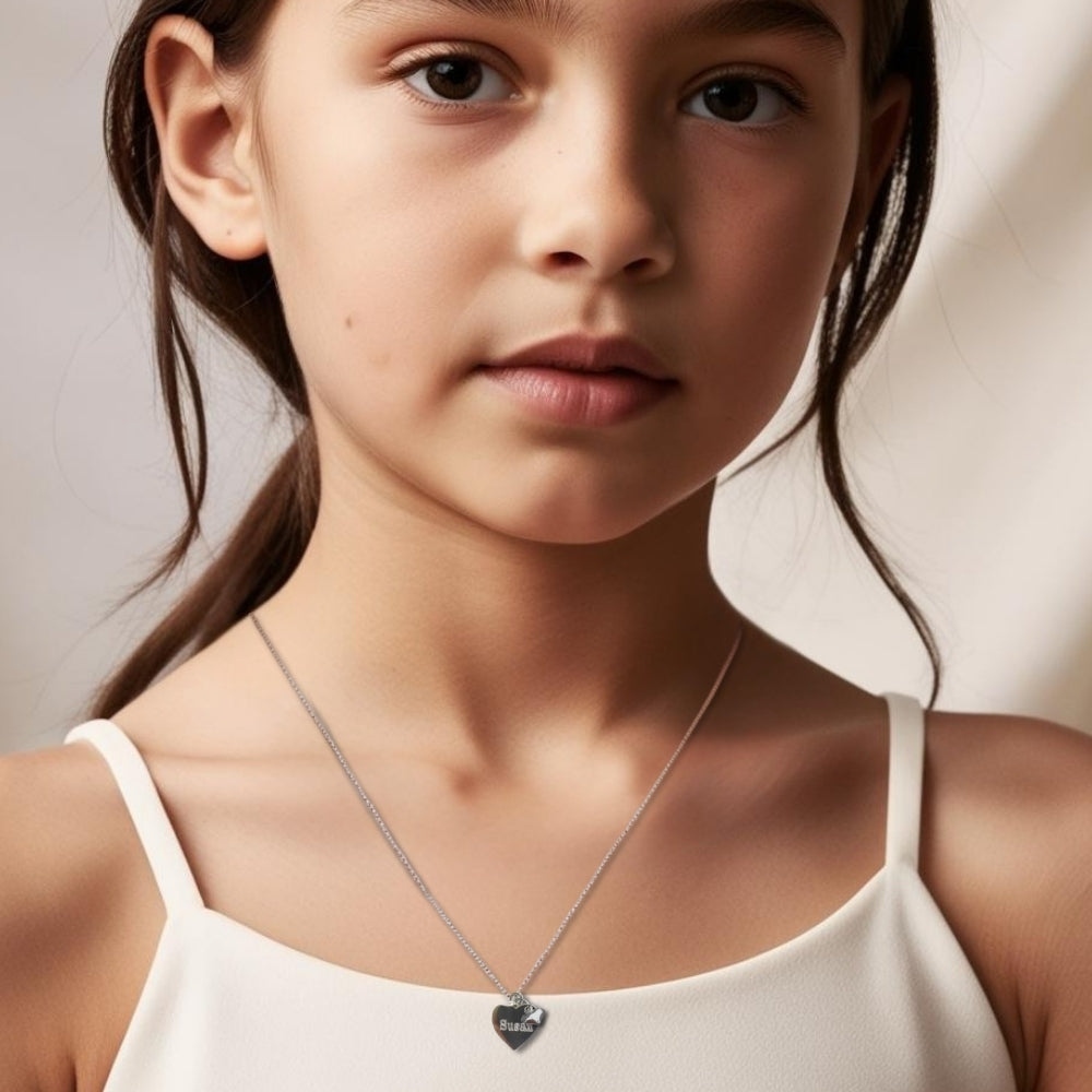 Personalised Sterling Silver Mini Heart Necklace Gift-1