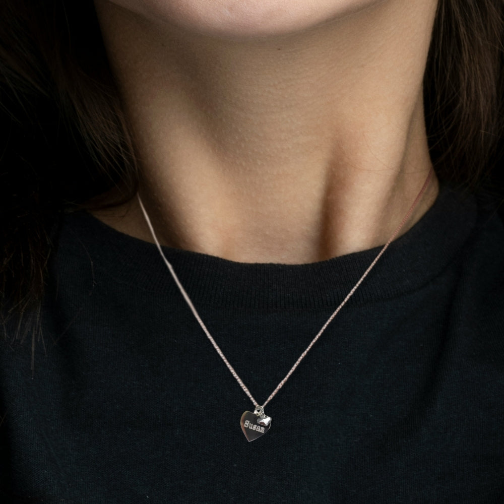 Personalised Sterling Silver Mini Heart Necklace Gift-2