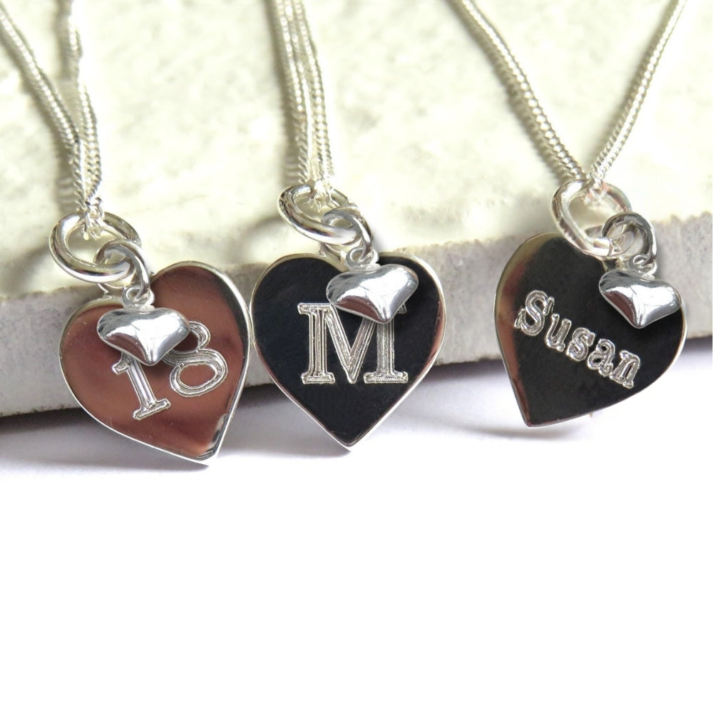 Personalised Sterling Silver Mini Heart Necklace Gift-0