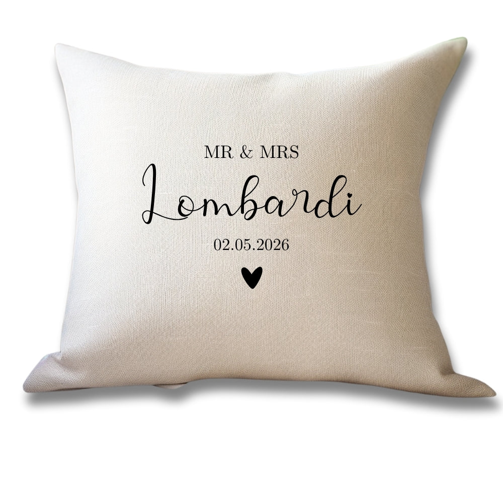 Personalised Mr & Mrs Wedding Cushion Gift-1