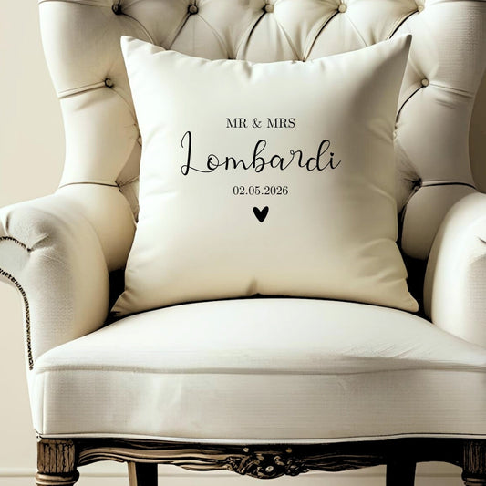 Personalised Mr & Mrs Wedding Cushion Gift-0