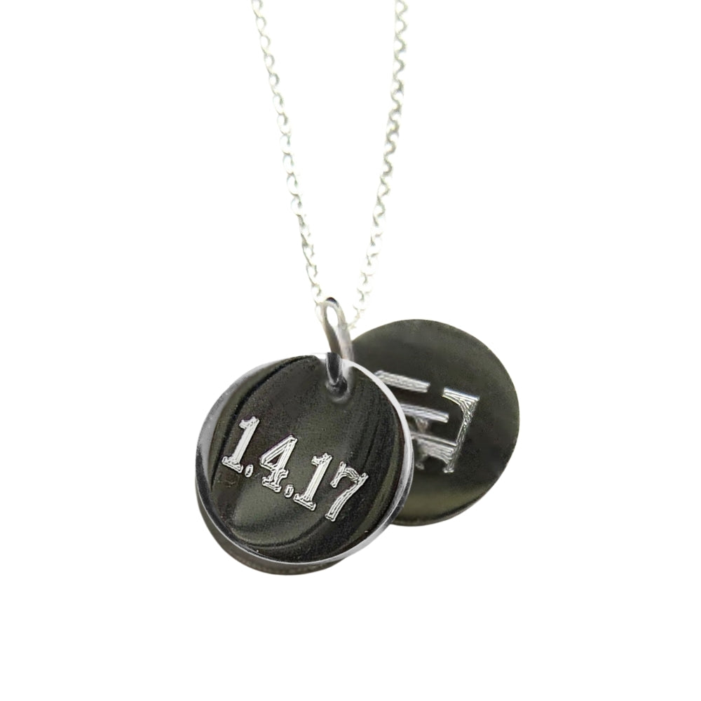 Personalised Silver Double Mini Disc Engraved Necklace Gift-0