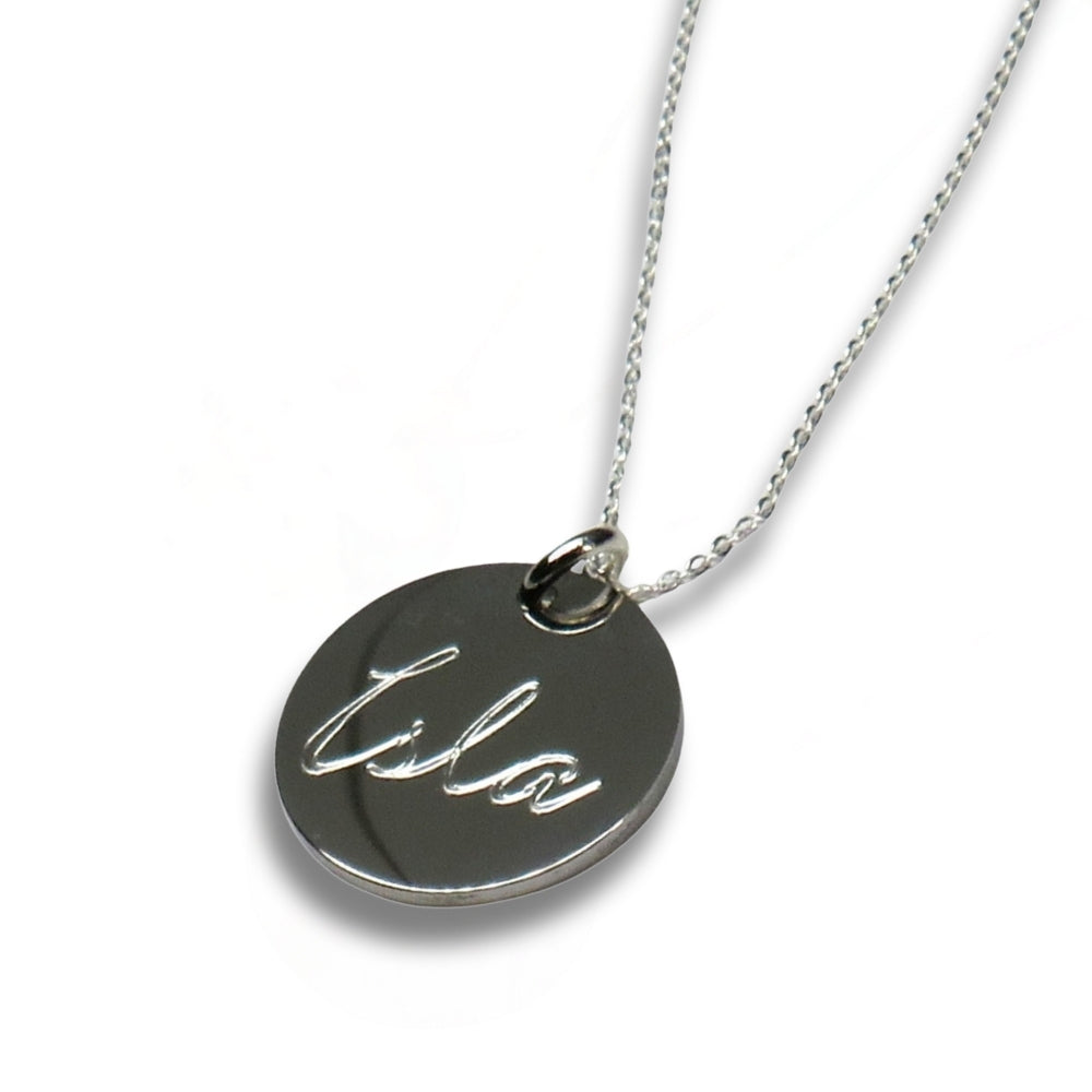 Personalised Script Engraved Name Necklace Gift-1