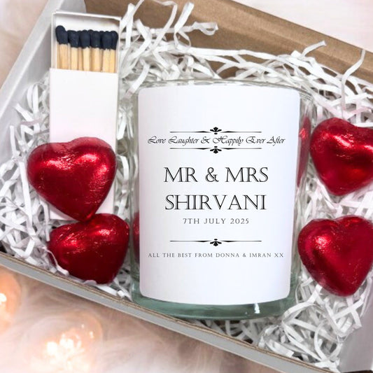 Personalised Love Laughter Wedding Candle Gift-0