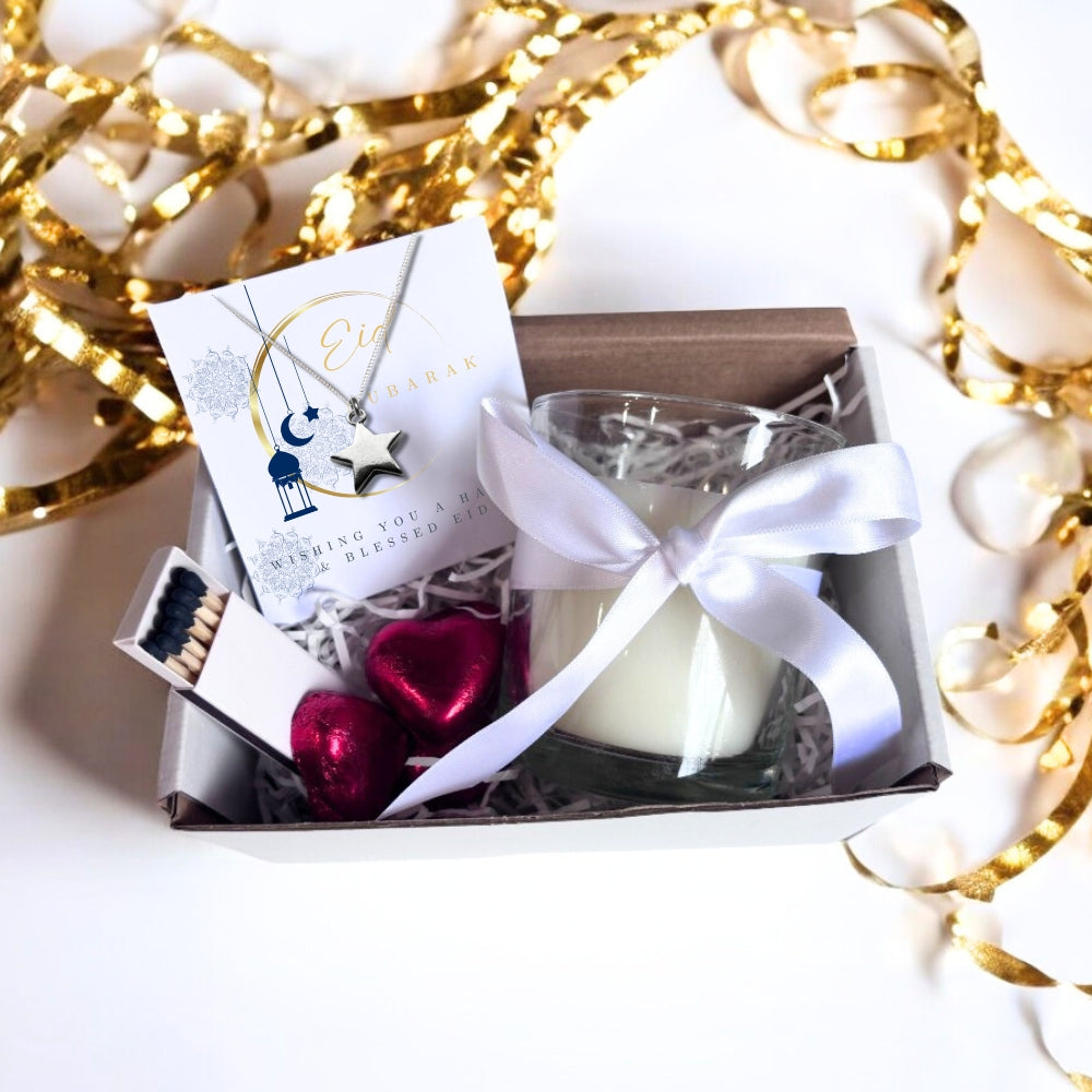 Eid Mubarak Moon Candle & Necklace Hamper Ramadan Gifts-3