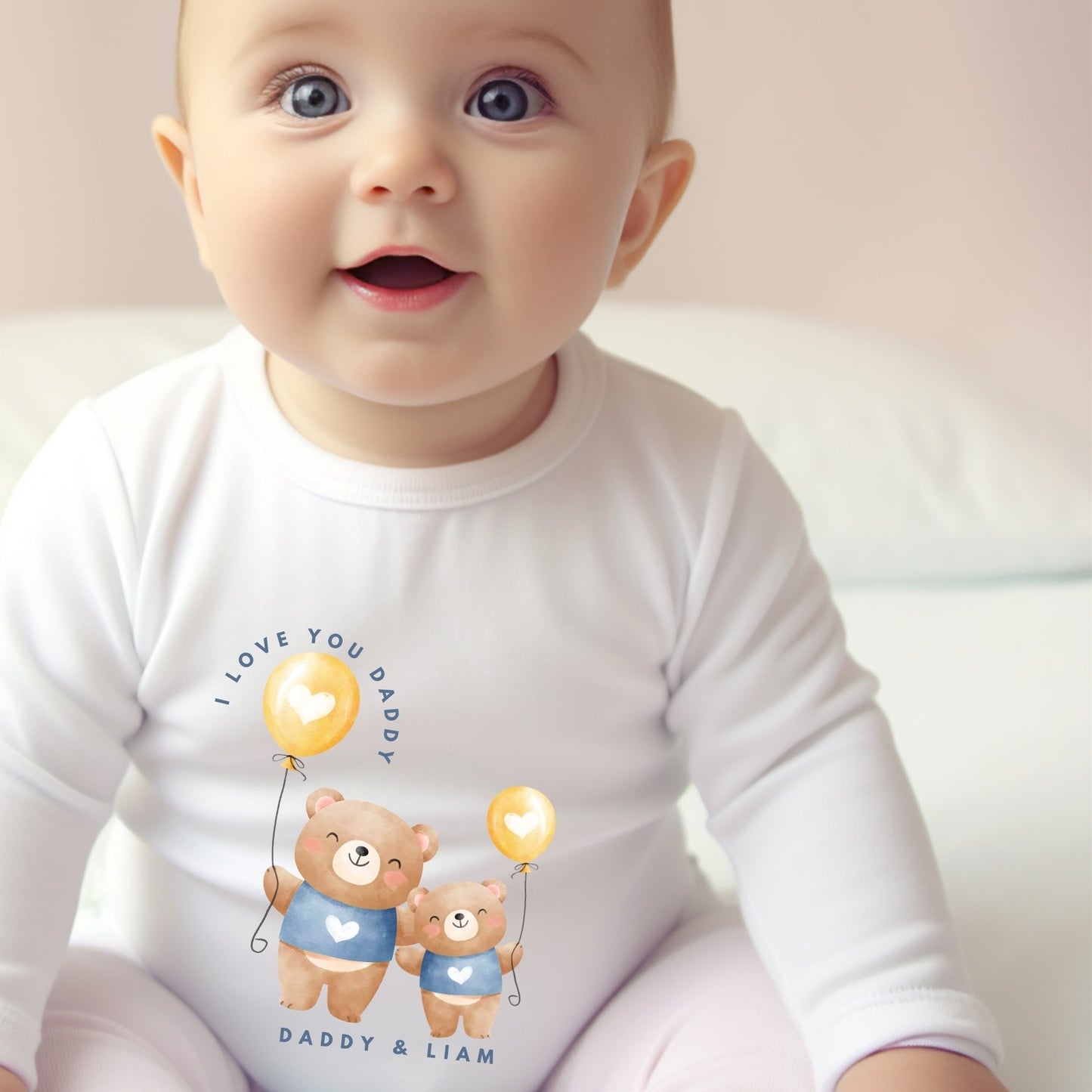Personalised Daddy & Baby Bear Outfit Bib, Vest, Grow Baby Gifts