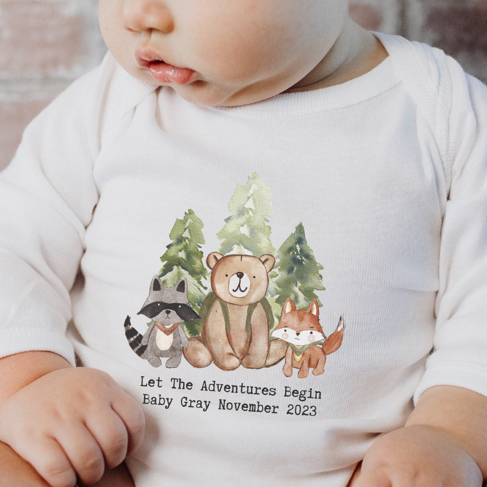 Personalised Woodland Baby Vest, Outfit Baby Gifts-0