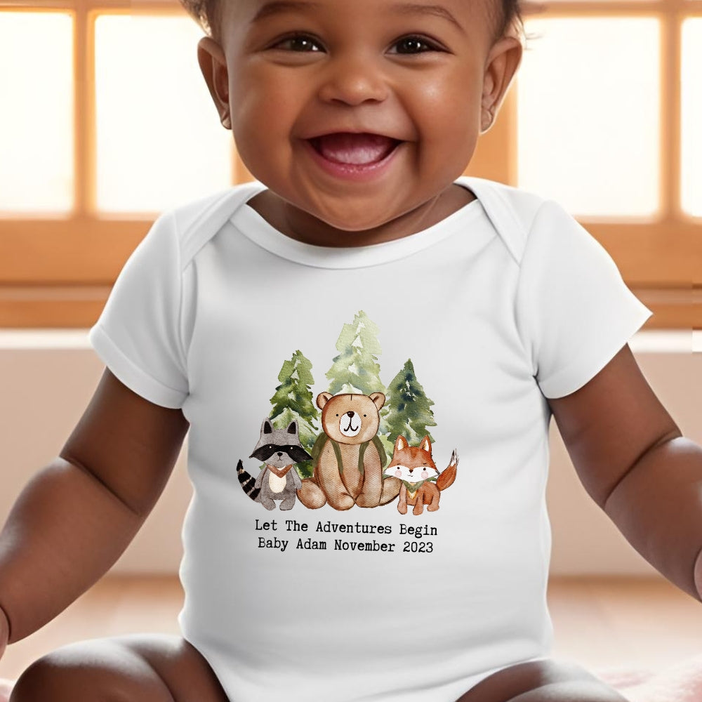 Personalised Woodland Baby Vest, Outfit Baby Gifts-2