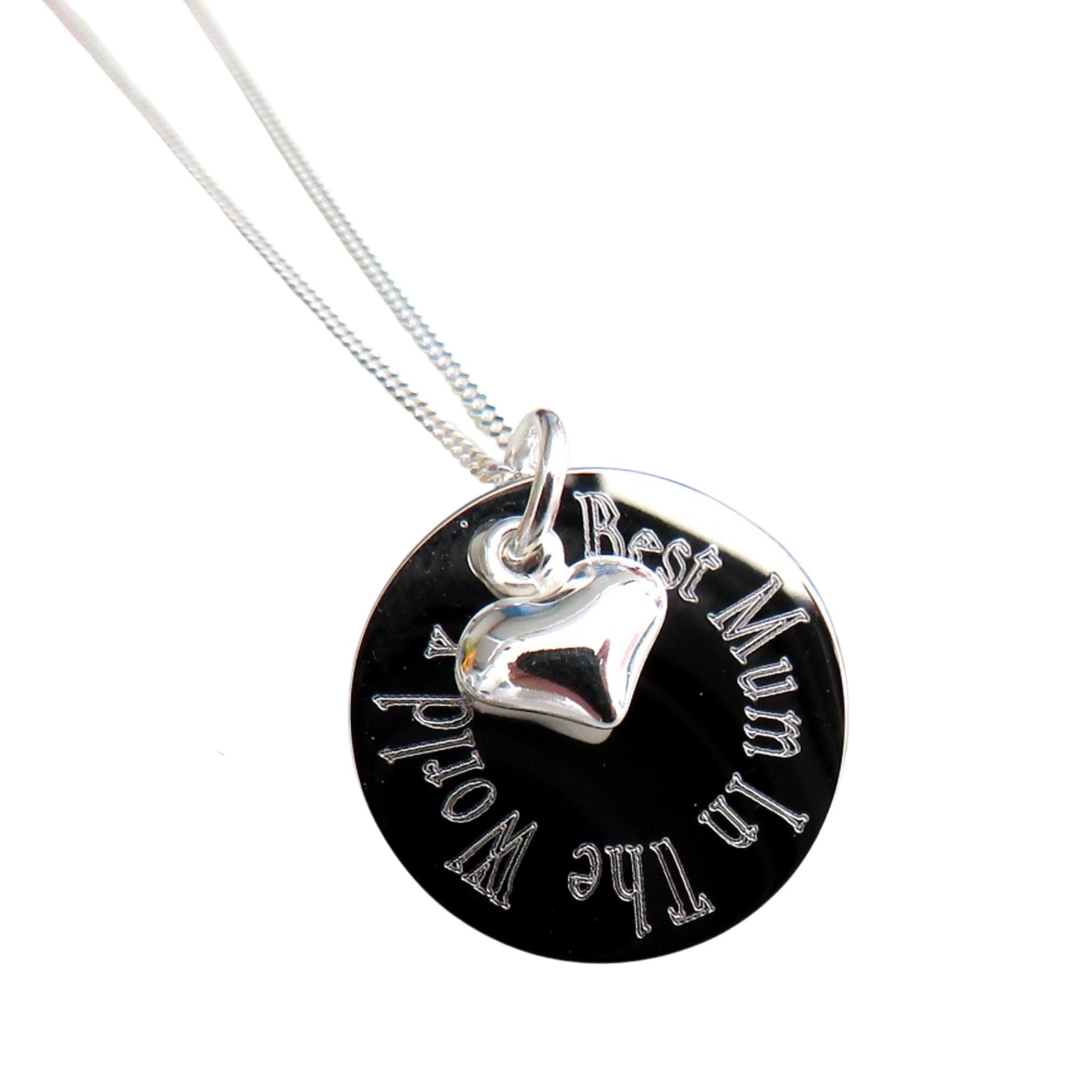 Best Mum In The World Heart Charm Necklace Gift-3
