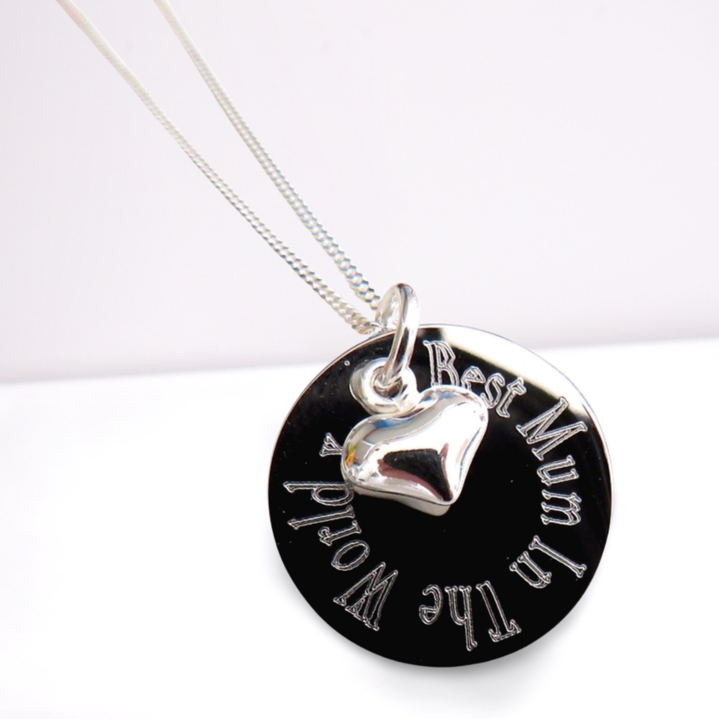 Best Mum In The World Heart Charm Necklace Gift-0