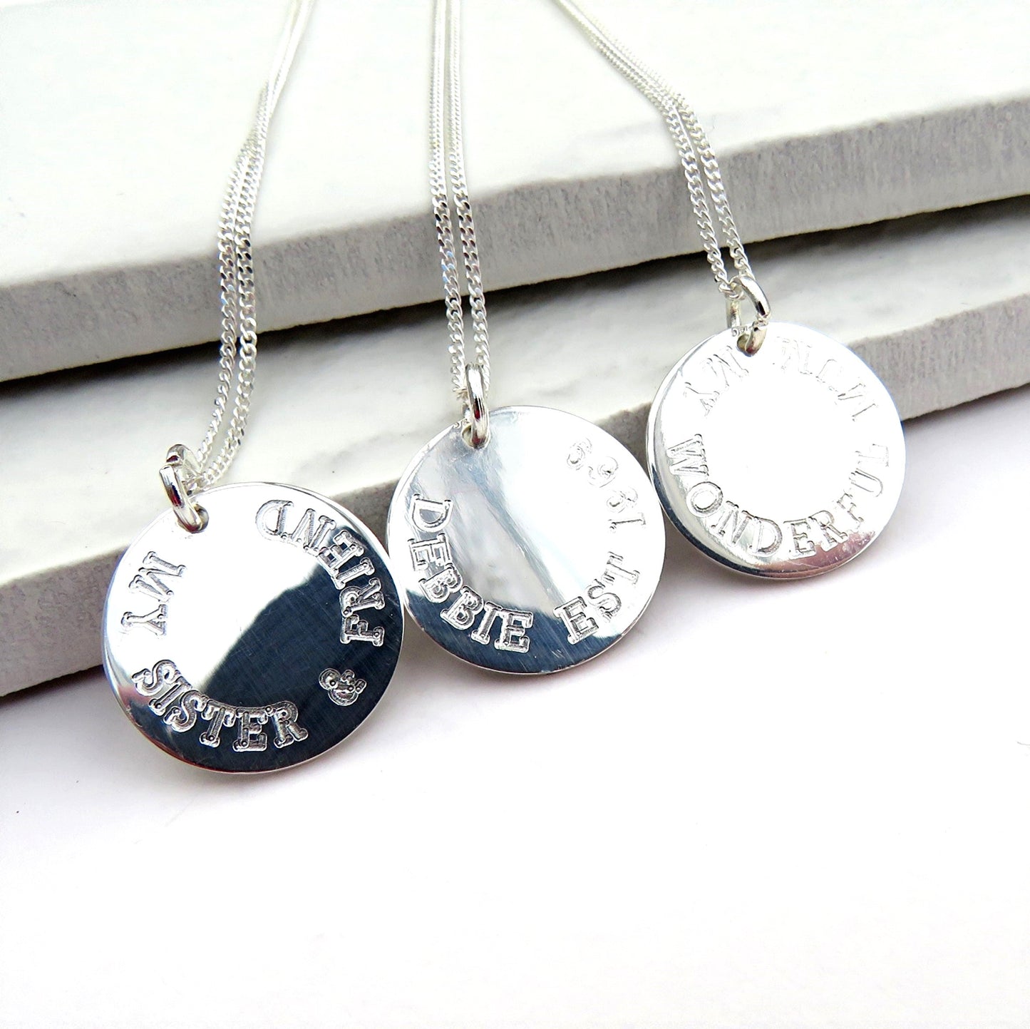 Personalised Round Charm Necklace Gift-0