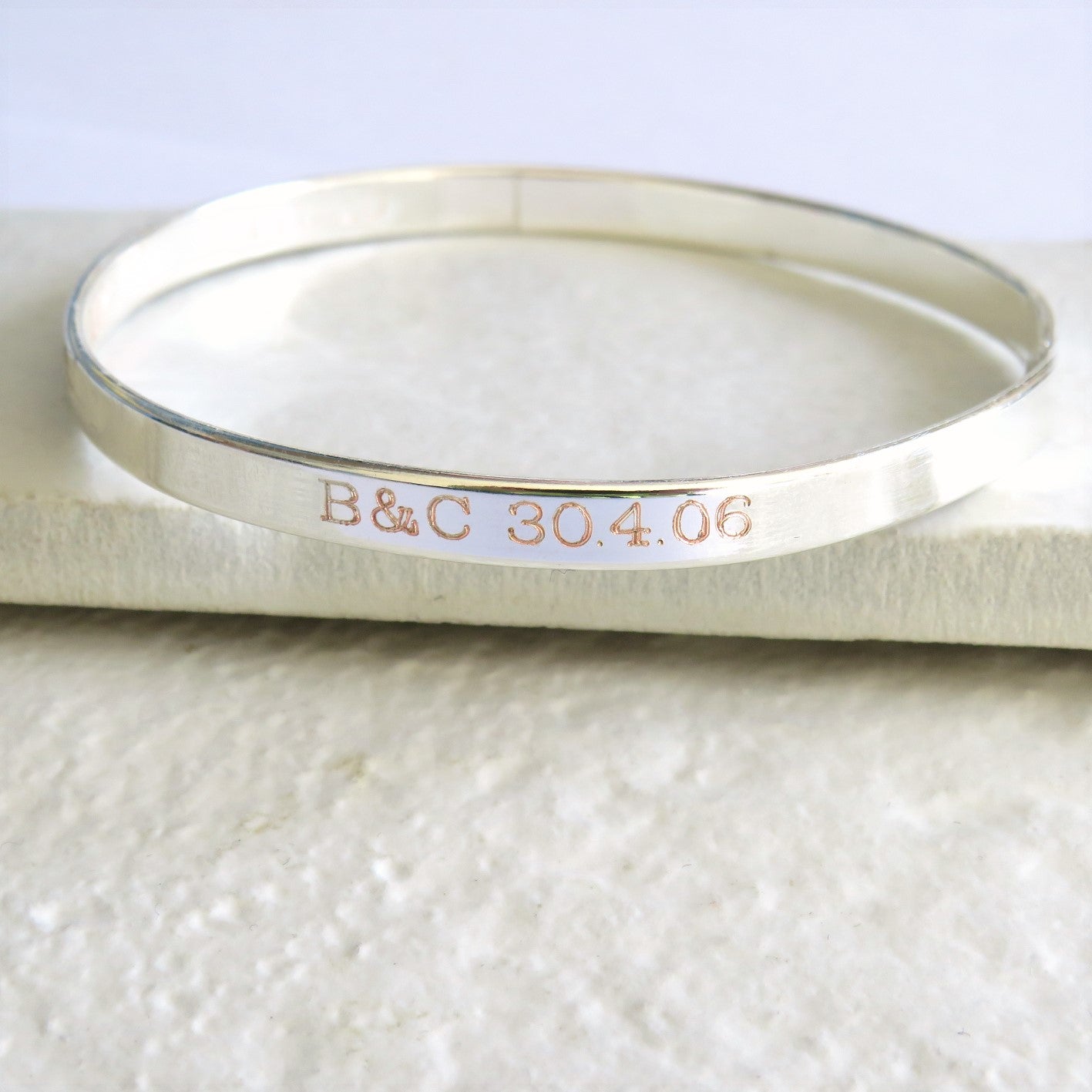 Personalised Clarendon Thin Bangle Gift-1