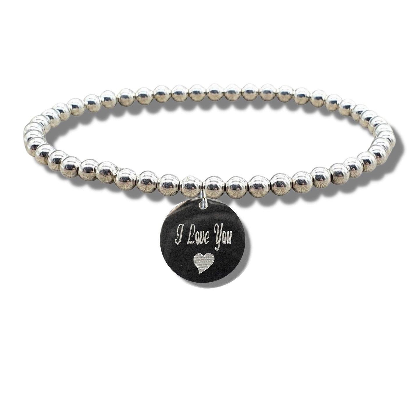 I Love You Disc Bracelet with Heart Symbol for Women Gift-0