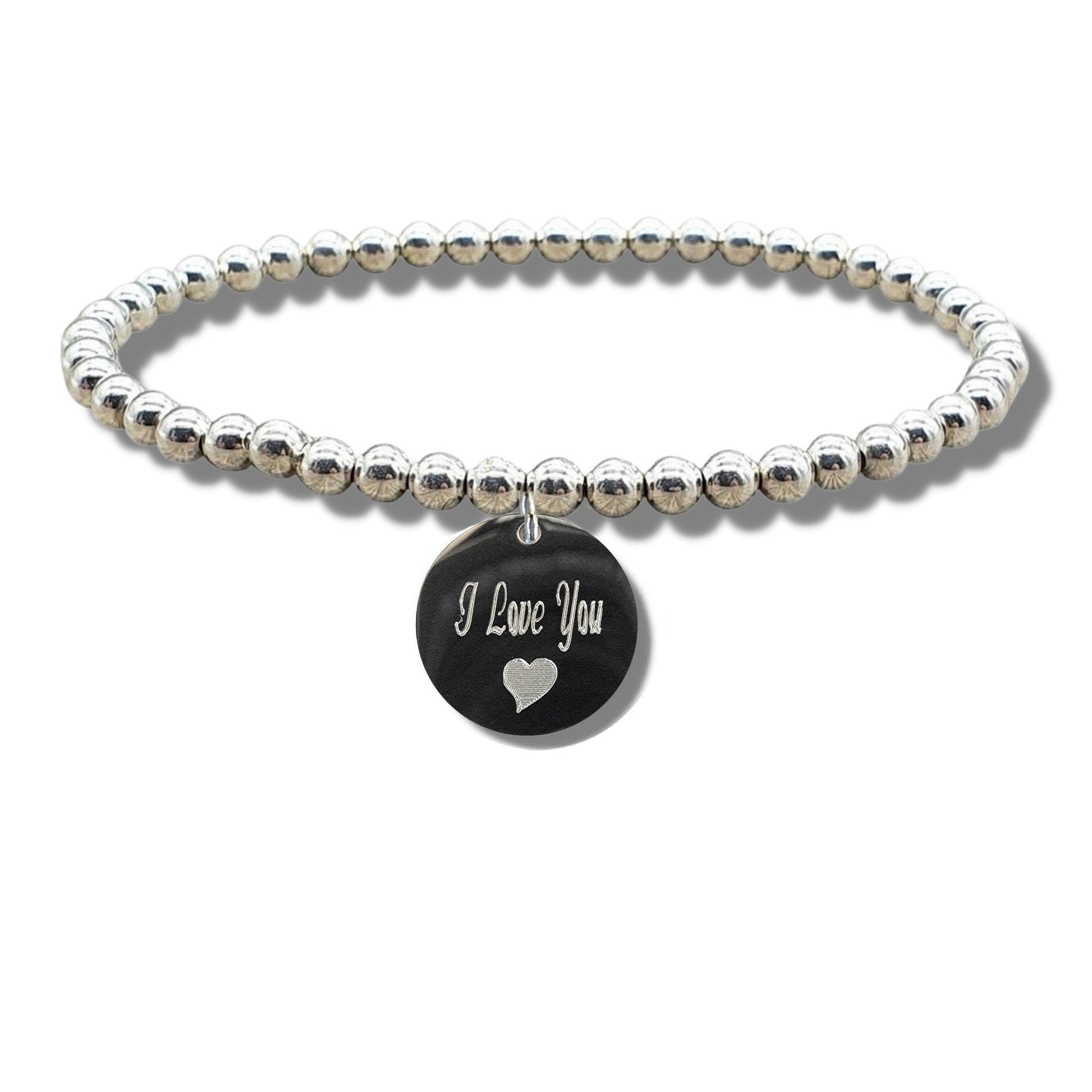 I Love You Disc Bracelet with Heart Symbol for Women Gift-0