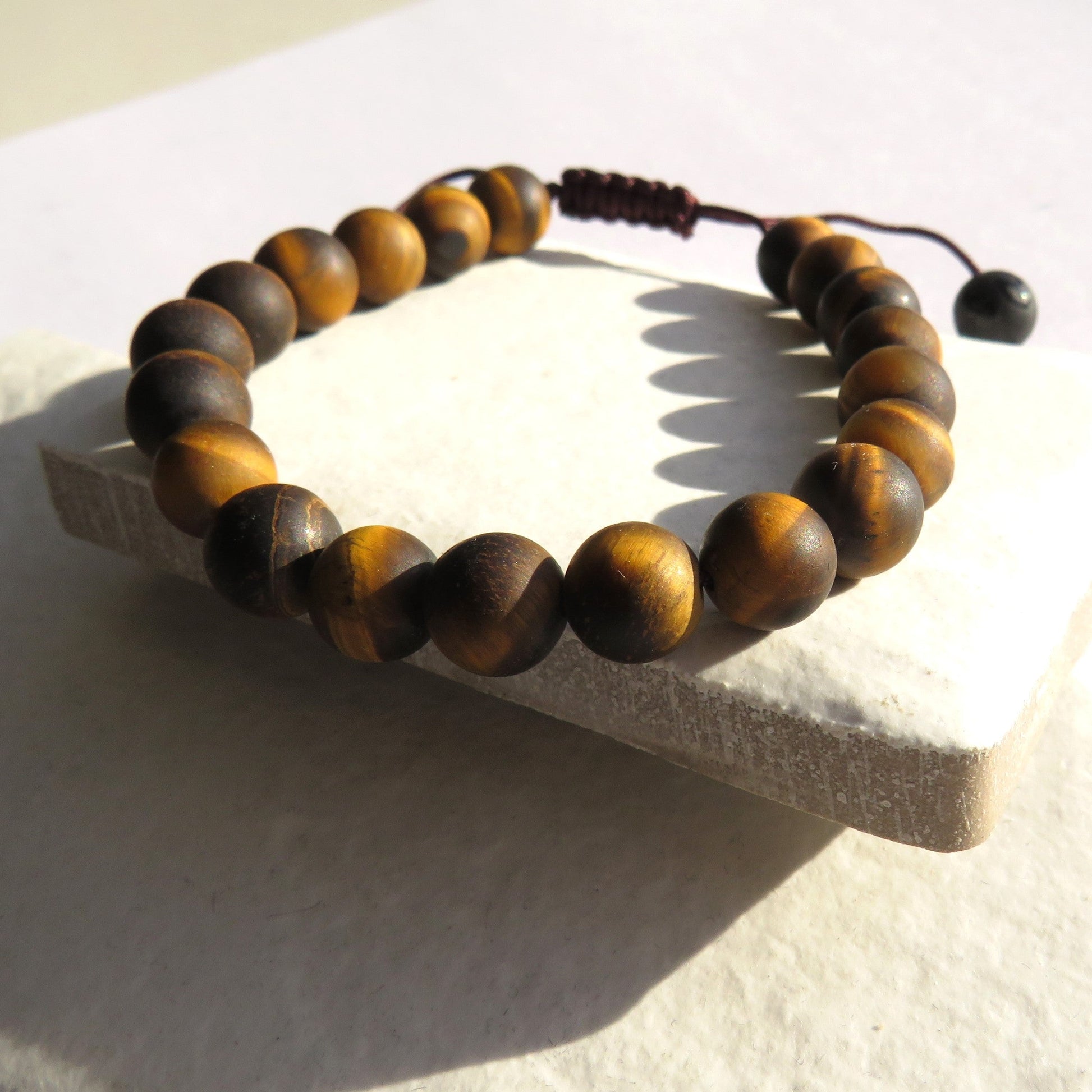 Men's Tigers Eye Adjustable Bracelet Gift-0