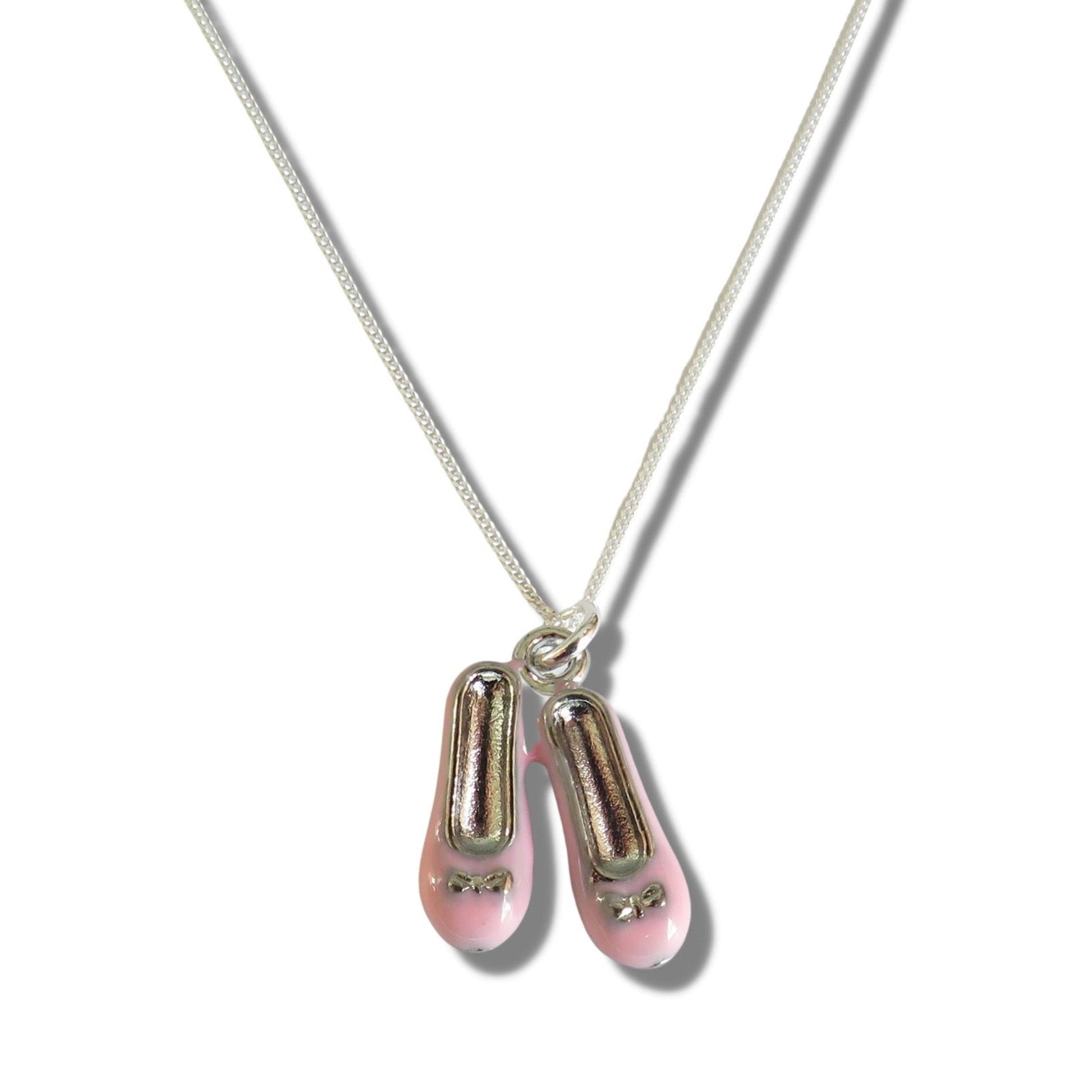 Childs Ballet Shoes Silver Necklace Gift-0