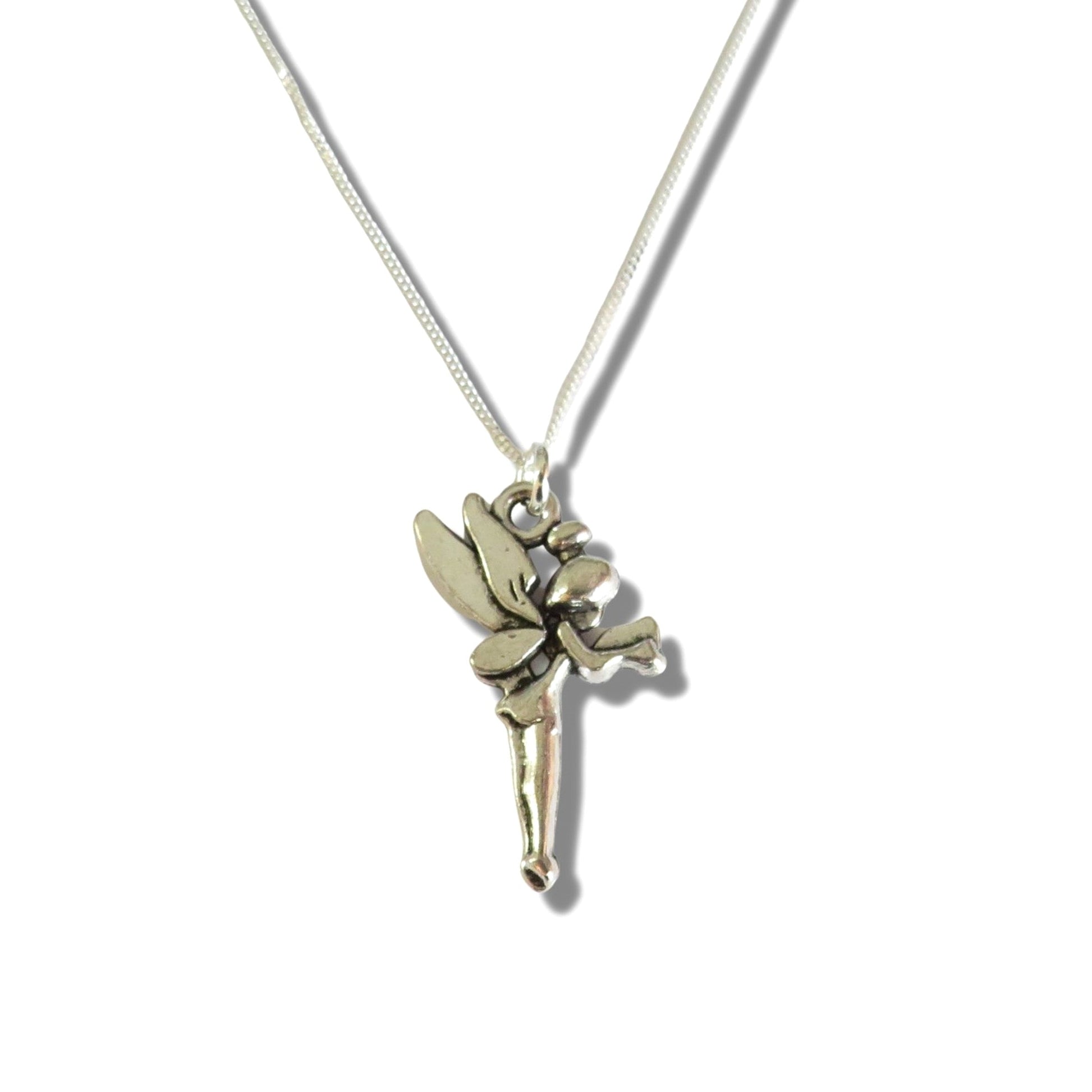 Girls Silver Fairy Necklace Gift-0