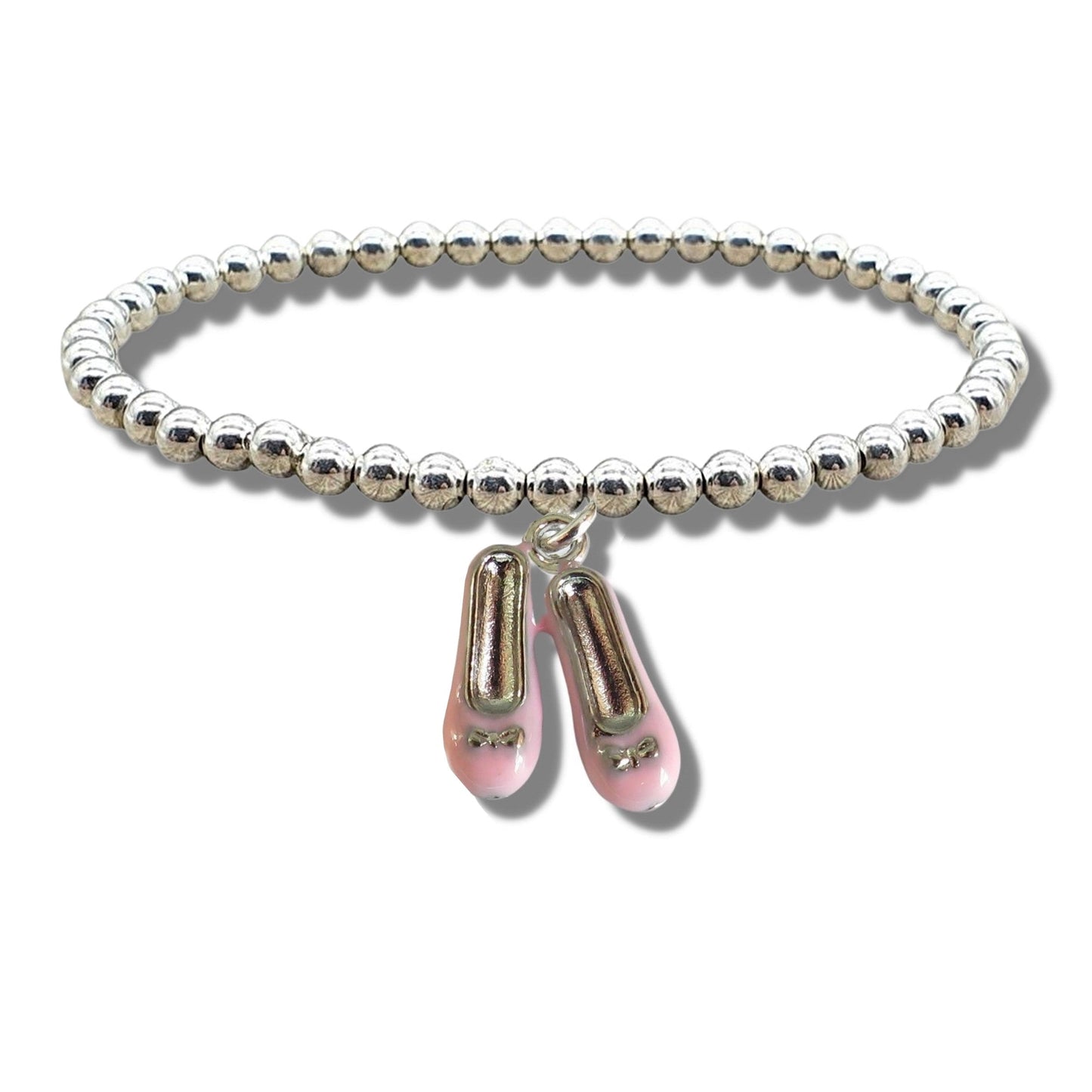 Childs Ballet Shoes Beaded Bracelet Gift-0