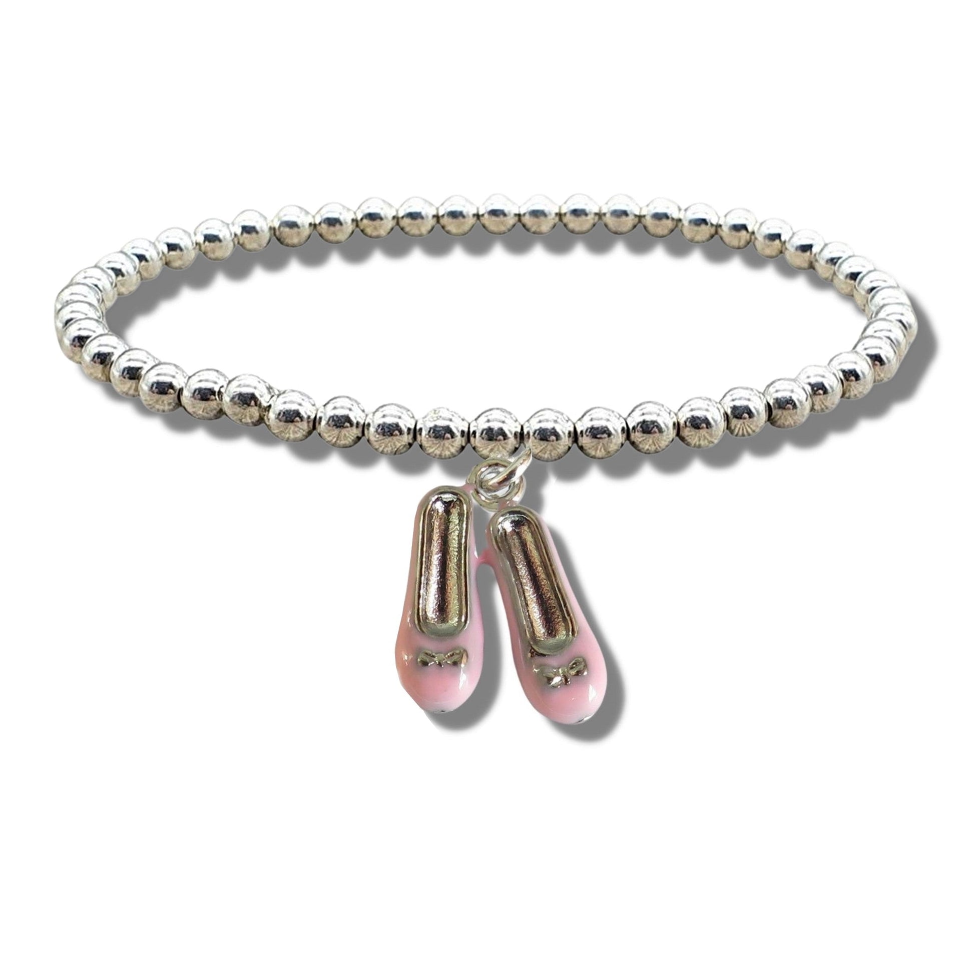 Childs Ballet Shoes Beaded Bracelet Gift-0