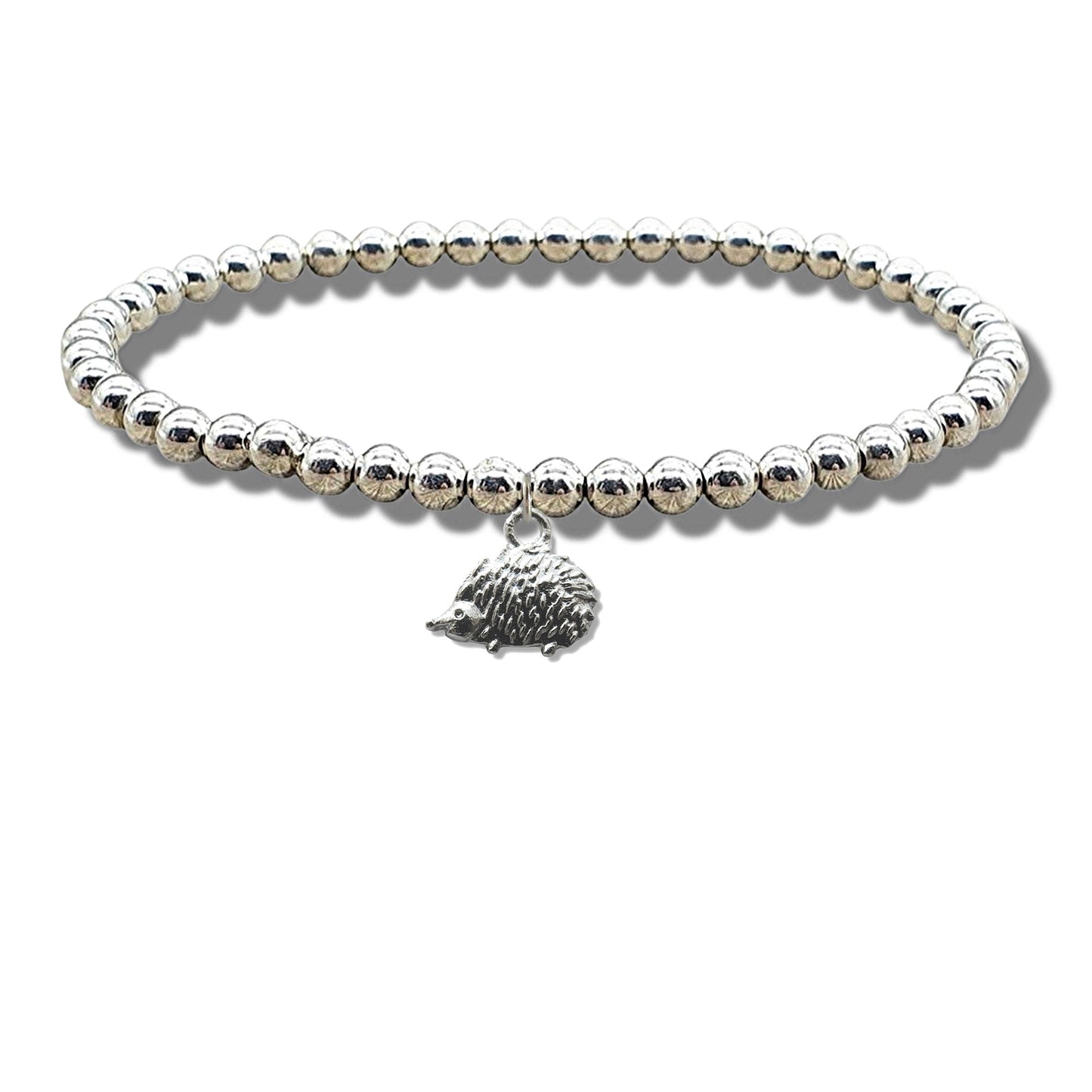 Hedgehog Silver Beaded Bracelet Gift-0