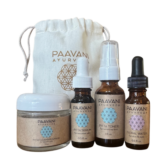 Pitta Skincare Ritual | Travel Size Ayurvedic Set for Sensitive Skin-0
