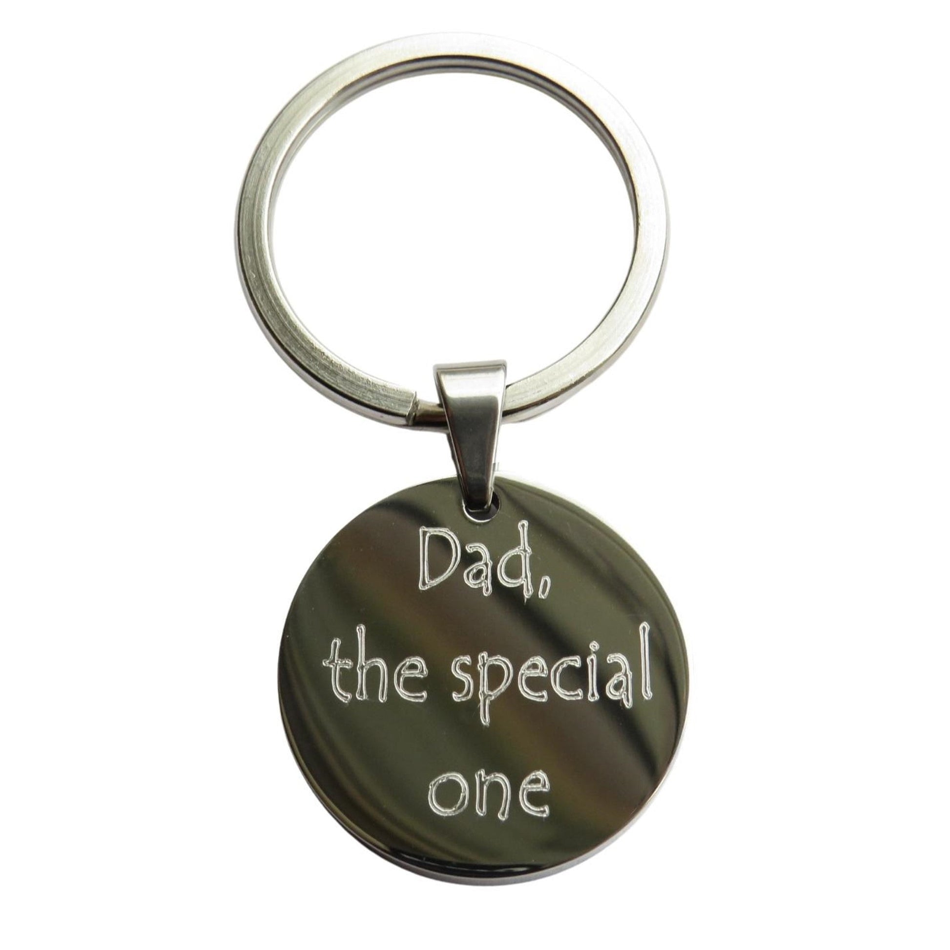 Men's Round Message Keyring Gift for Him-0
