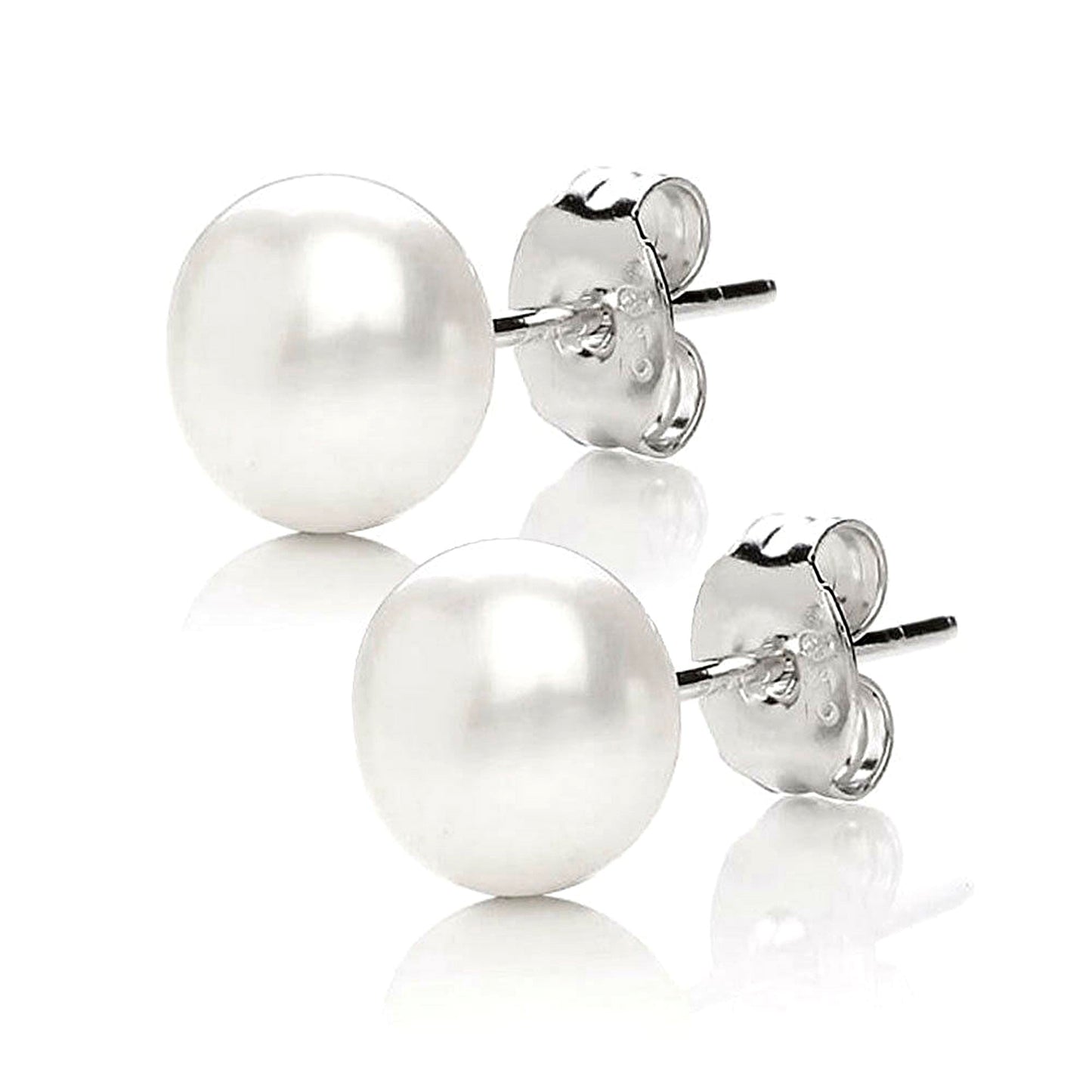 Pale Ivory Freshwater Pearl Stud Earrings Gift-0